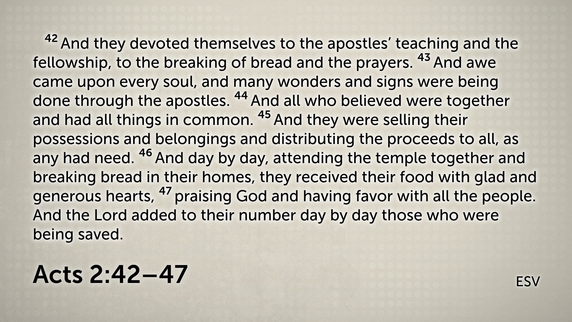 Characteristics of the Early Church